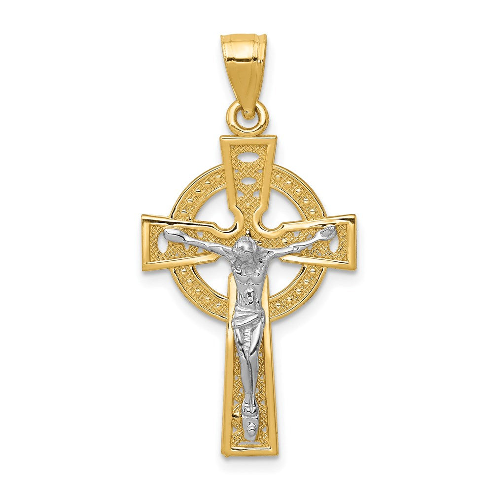 Solid;Casted;Polished;14K Two-tone;Textured;Textured back