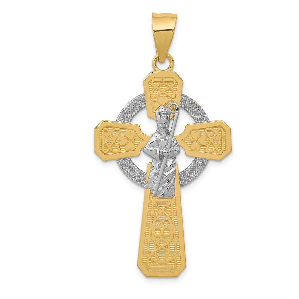 Casted;Polished;Satin;14K Two-tone;Rhodium;Textured back