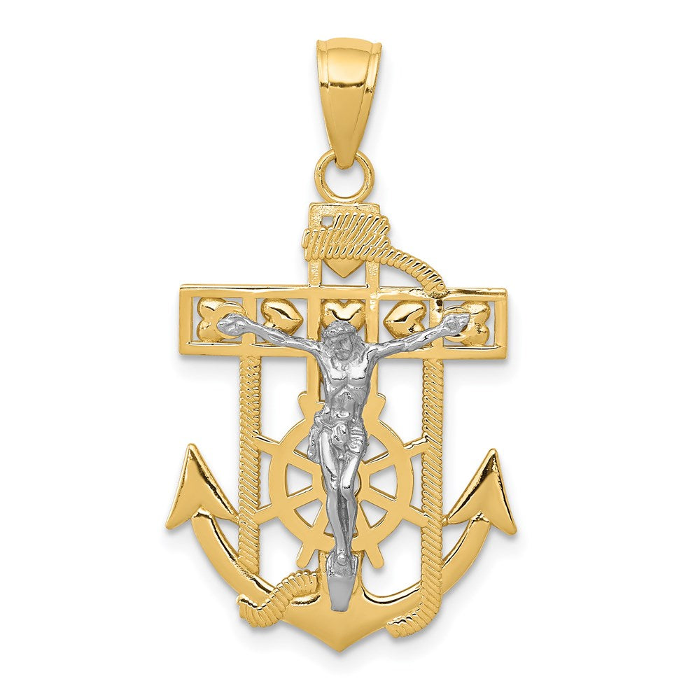 Solid;Casted;Polished;14K Two-tone;Textured back