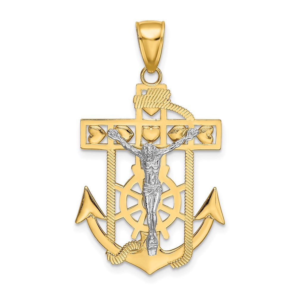 Solid;Casted;Polished;14K Two-tone;Textured back