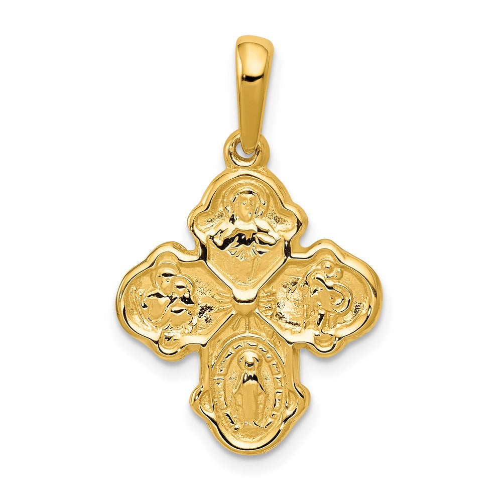 Solid;Polished;Die struck;14k Yellow gold;Reversible
