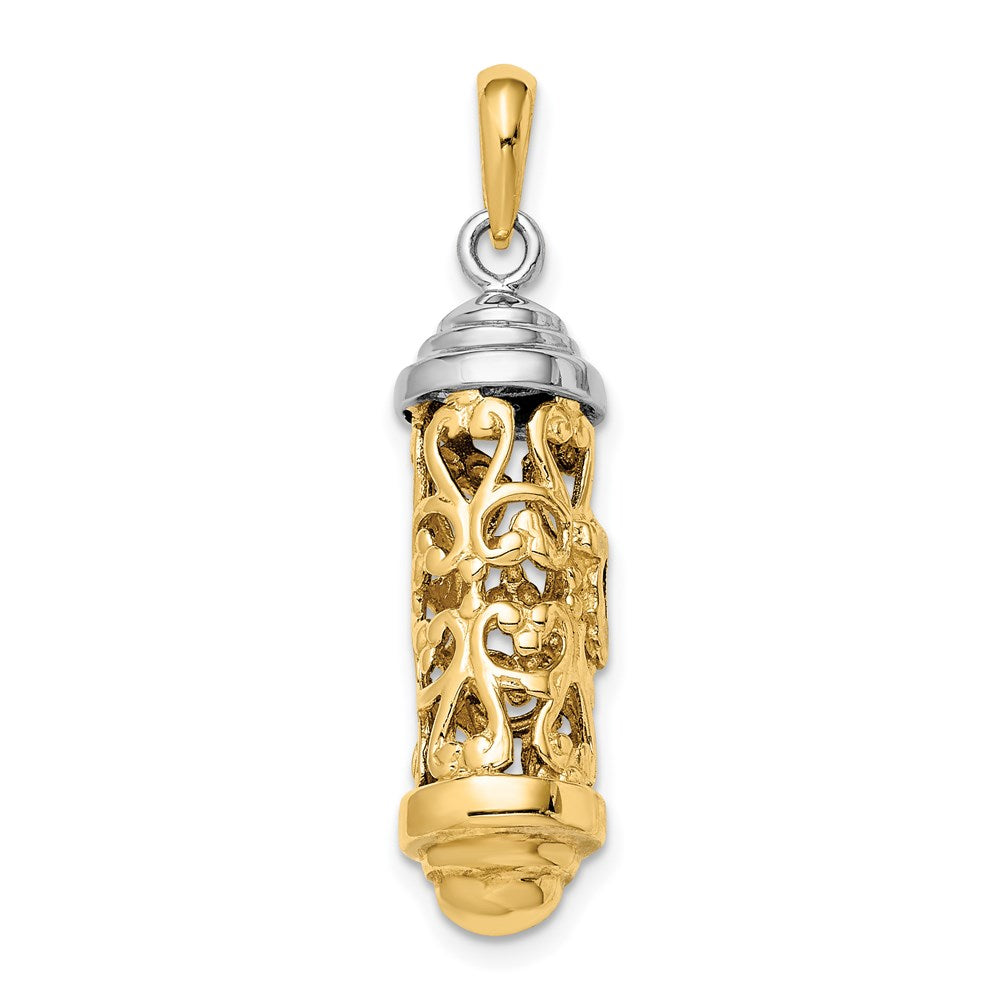 Solid;Casted;Polished;3-D;14K Two-tone