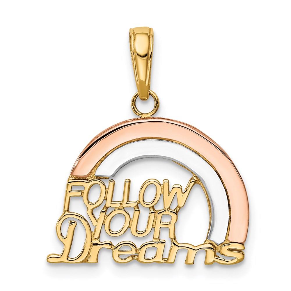 Polished;14K Yellow gold & rhodium;14k Rose gold