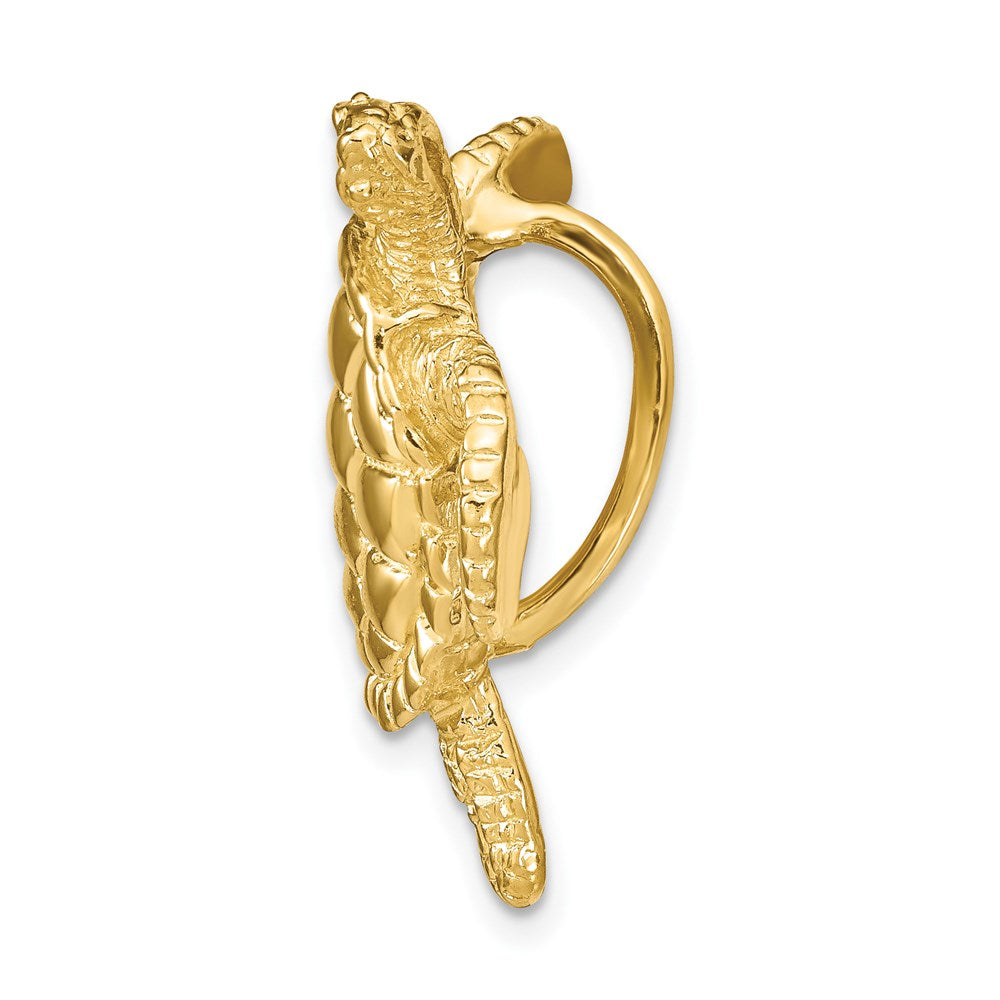 14k Large Sea Turtle Omega Slide