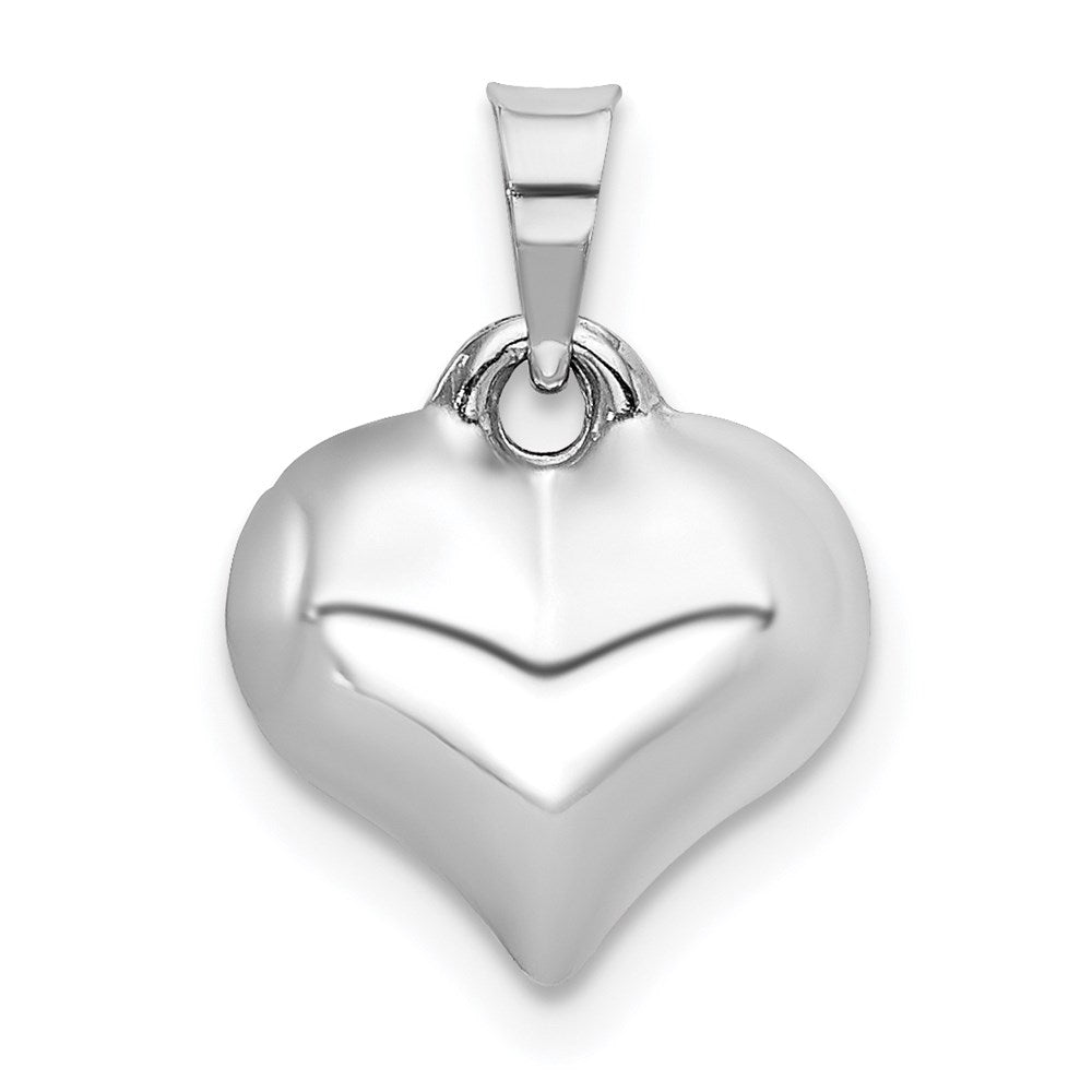 Polished;3-D;14K White gold;Hollow