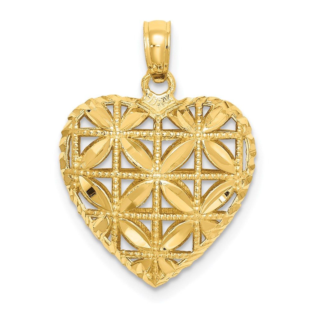 Diamond-cut;Polished;3-D;14k Yellow gold;Hollow;Open