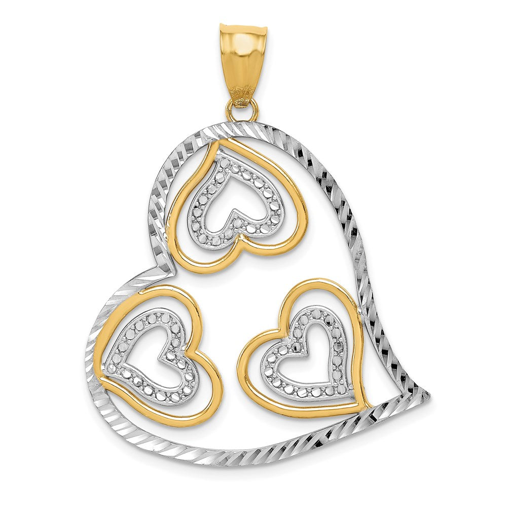 Diamond-cut;Polished;14K Yellow gold & rhodium