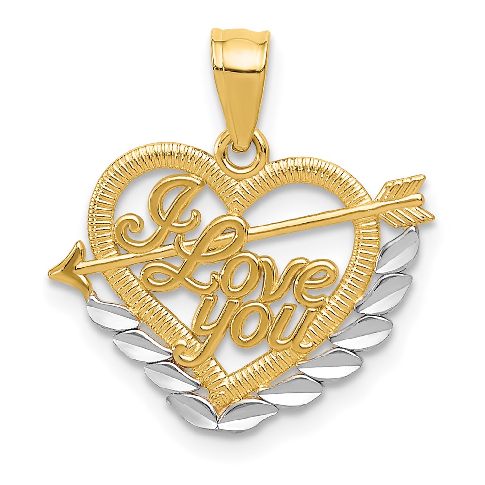 Diamond-cut;Polished;Open back;14K Yellow gold & rhodium;Textured back