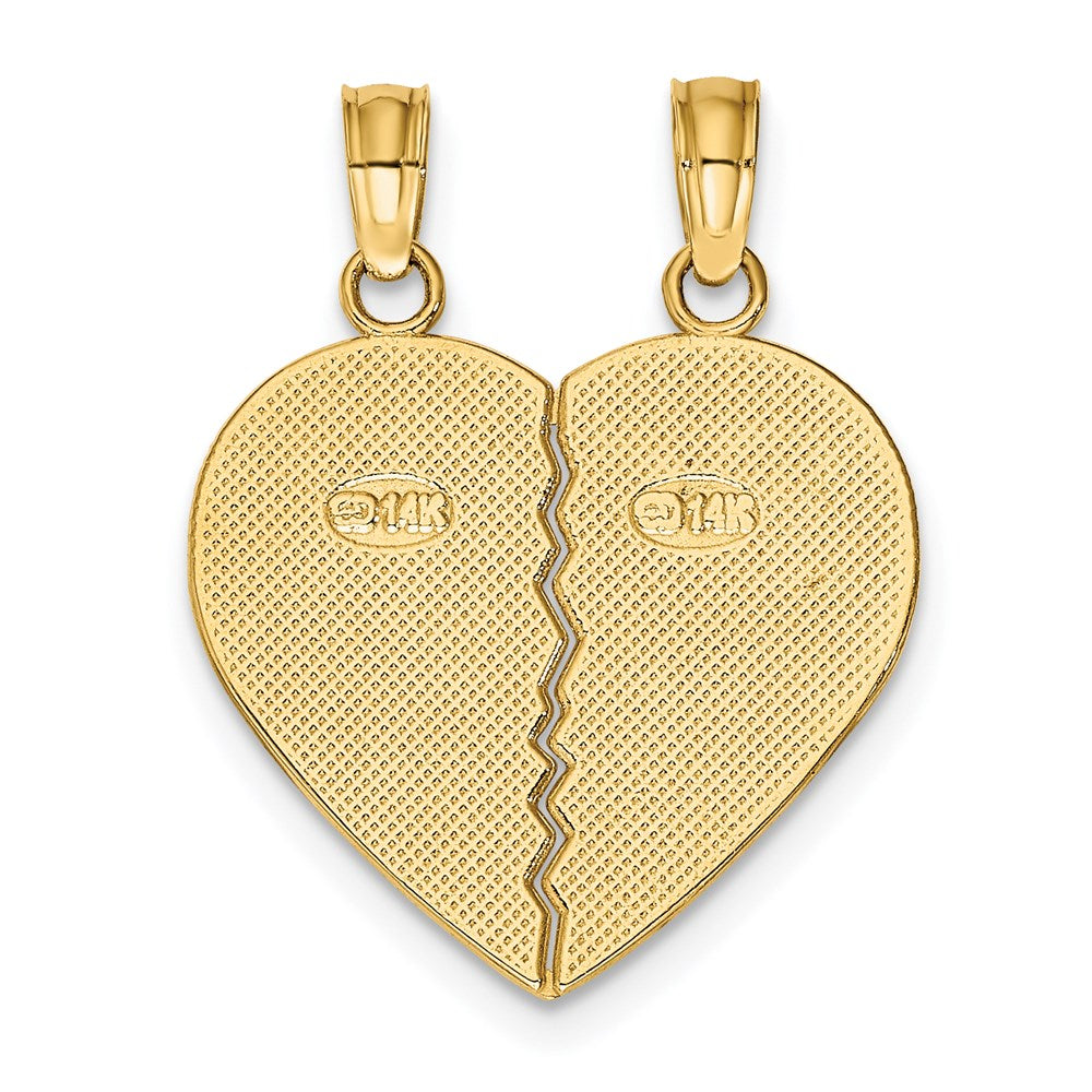 14k BEST FRIENDS 2-Piece Break-apart Heart Charm