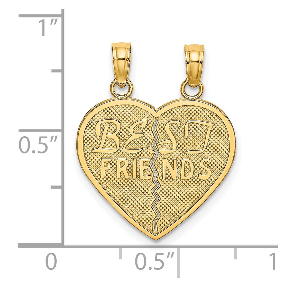 14k BEST FRIENDS 2-Piece Break-apart Heart Charm