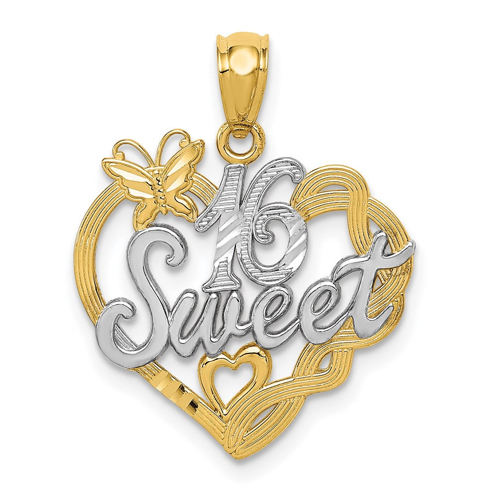 Polished;14K Yellow gold & rhodium