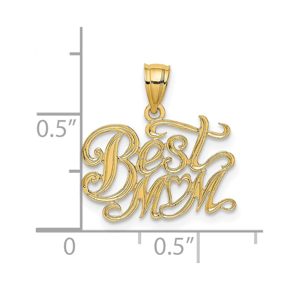 14k BEST MOM Charm