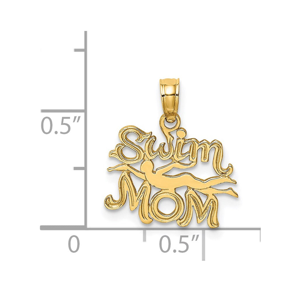 14K SWIM MOM with Swimmer Charm