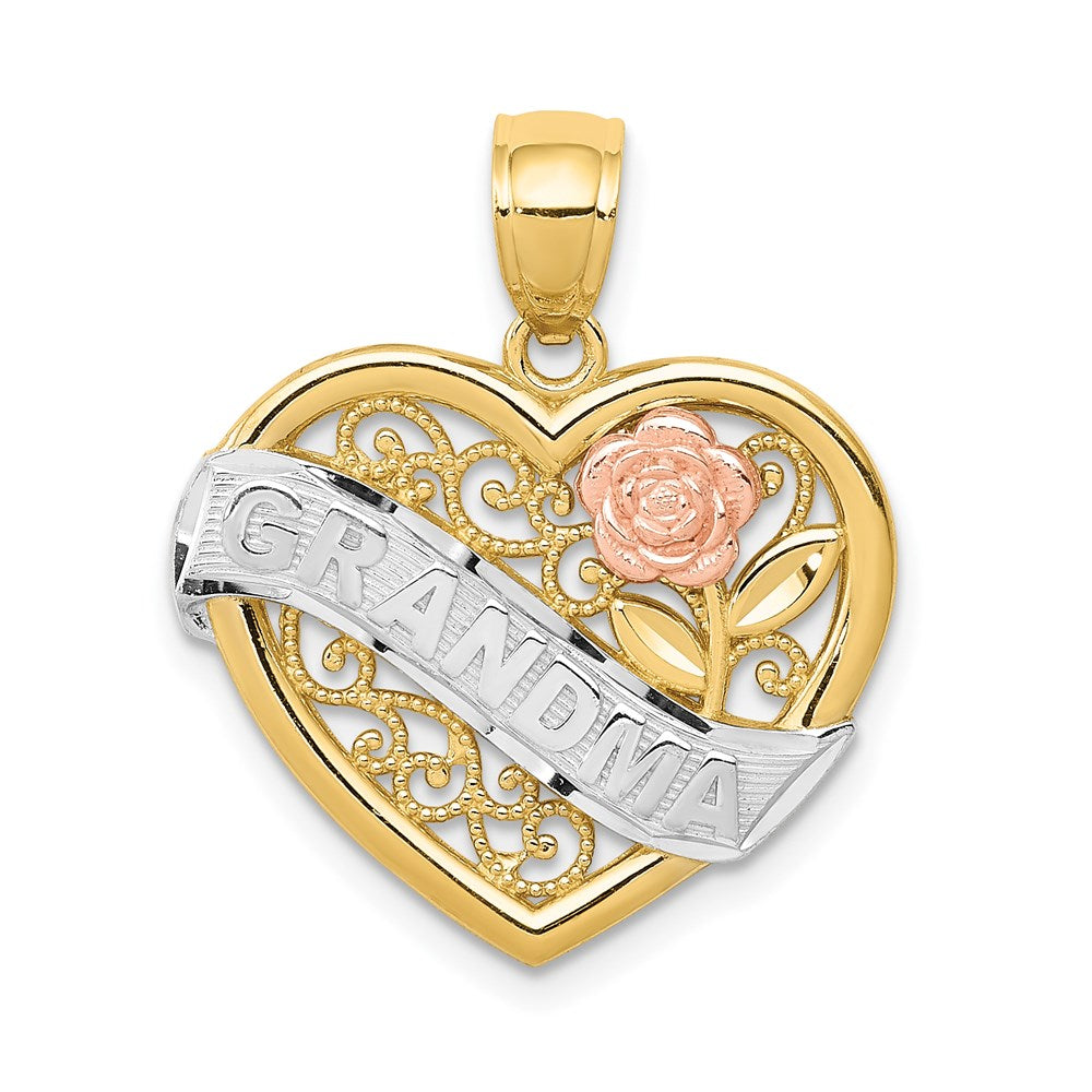 Polished;14K Two-tone;Rhodium
