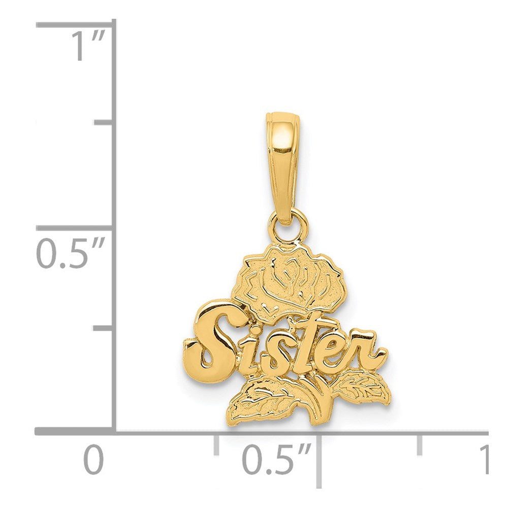 14k SISTER with Rose Pendant