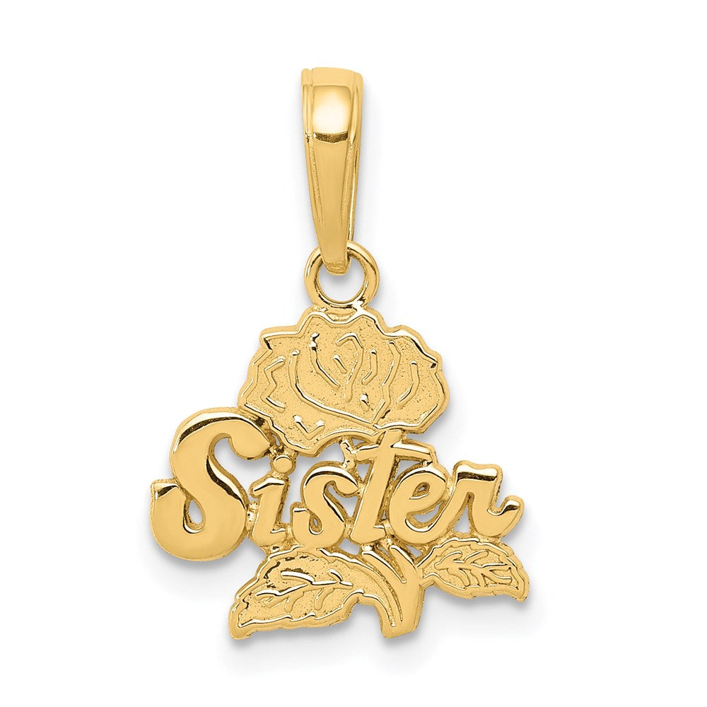 Polished;14k Yellow gold;Flat back;Not engraveable;Textured back;Flower