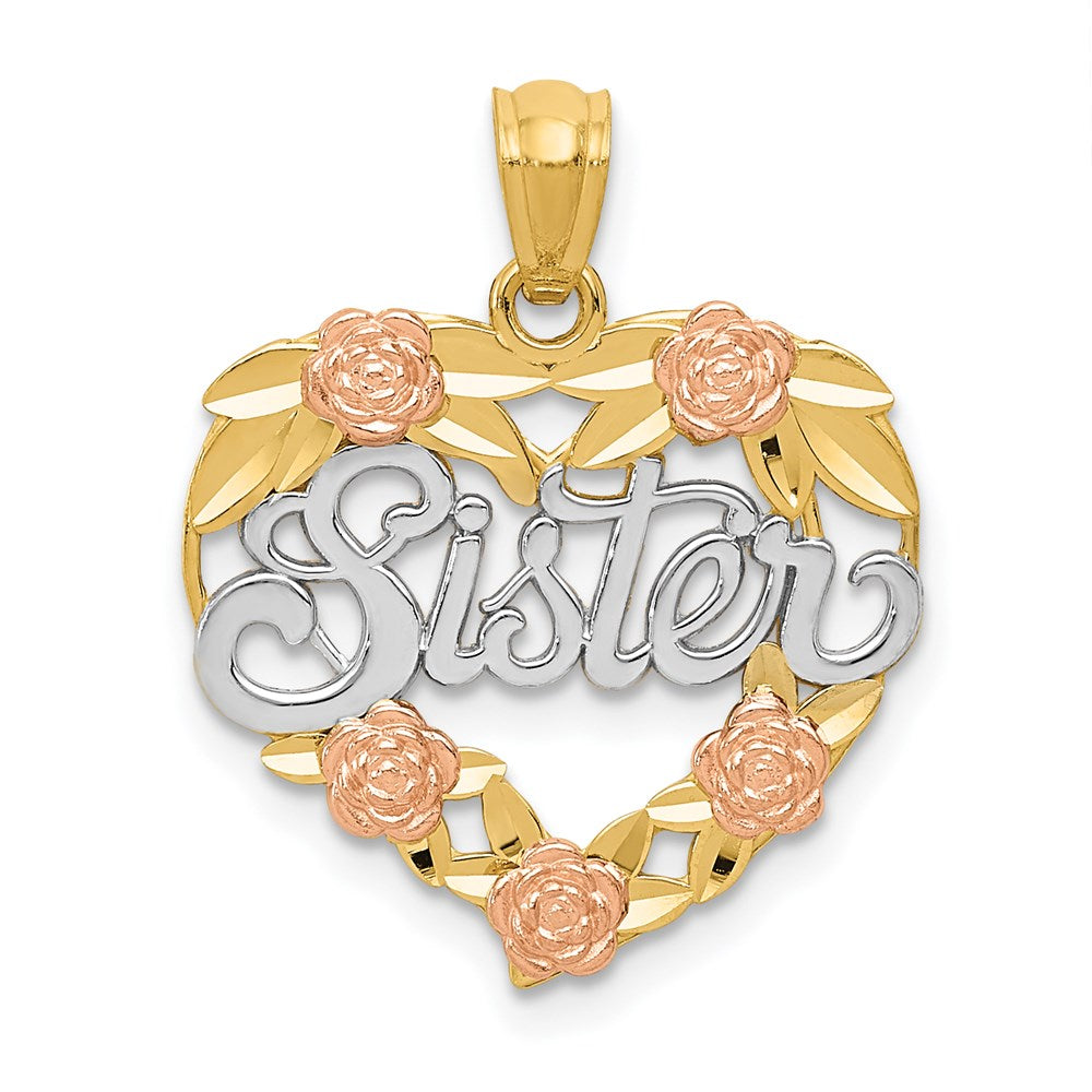 14k Yellow gold;14k Rose gold;Rhodium;Textured back;Heart