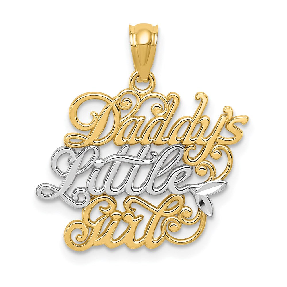 Casted;Polished;14K Yellow gold & rhodium;Diamond Cut