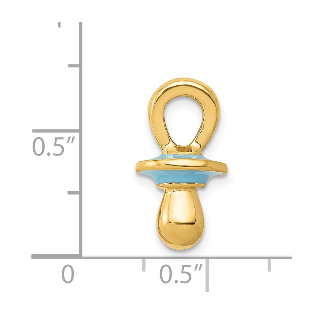14k Blue Enameled 3-D Pacifier Pendant
