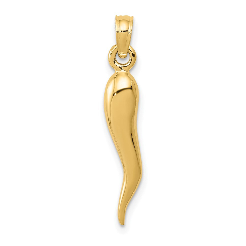 Solid;Polished;3-D;14k Yellow gold