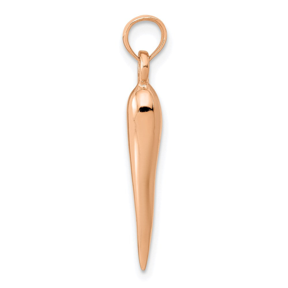 14k Rose Gold Medium 3-D Italian Horn Pendant