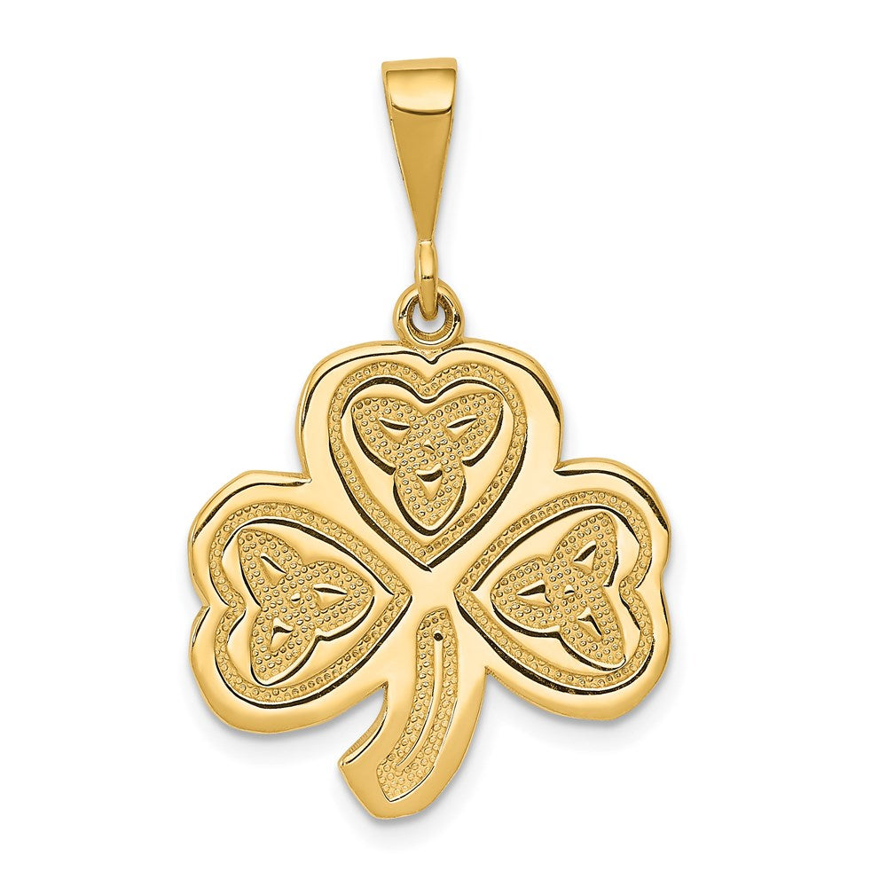 Polished;14k Yellow gold;Textured back;Patterned