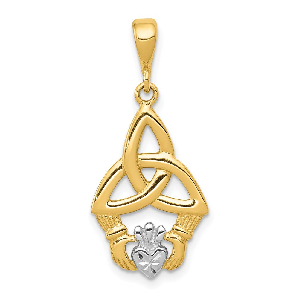 Diamond-cut;Polished;14K Yellow gold & rhodium