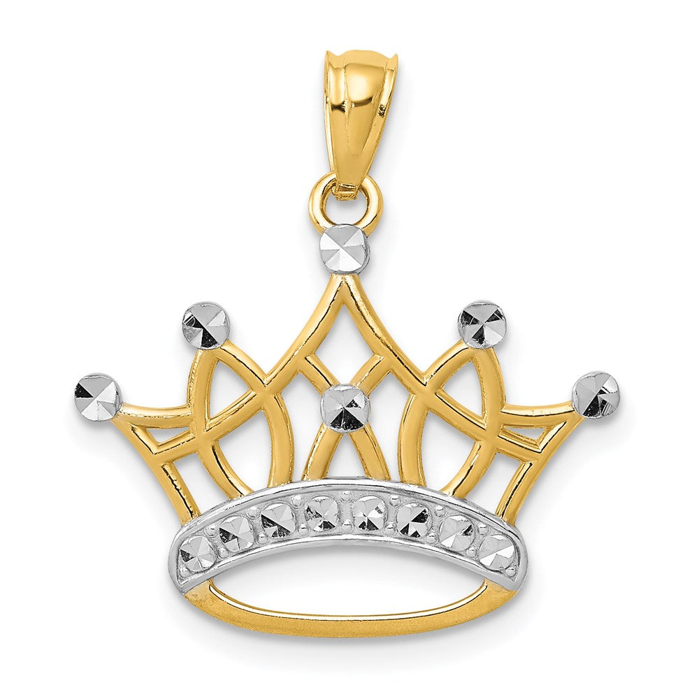 Diamond-cut;Polished;14K Yellow gold & rhodium