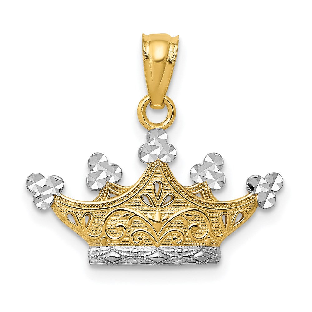 Diamond-cut;Polished;14K Yellow gold & rhodium