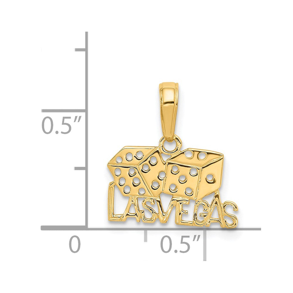14k LAS VEGAS with Dice Pendant