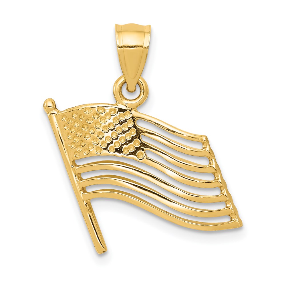 Solid;Casted;Polished;14k Yellow gold;Cut-out