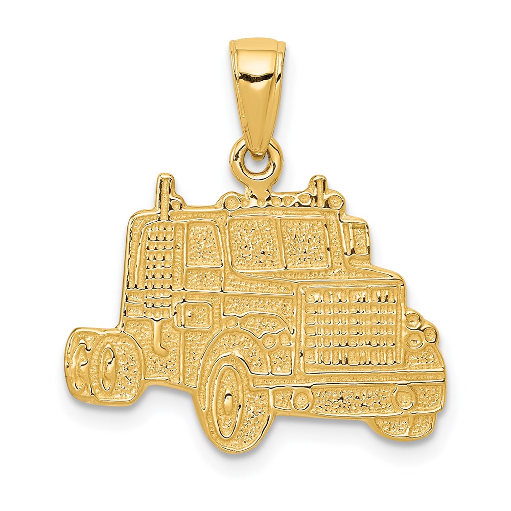 Solid;Casted;14k Yellow gold;Textured back;Polished & satin