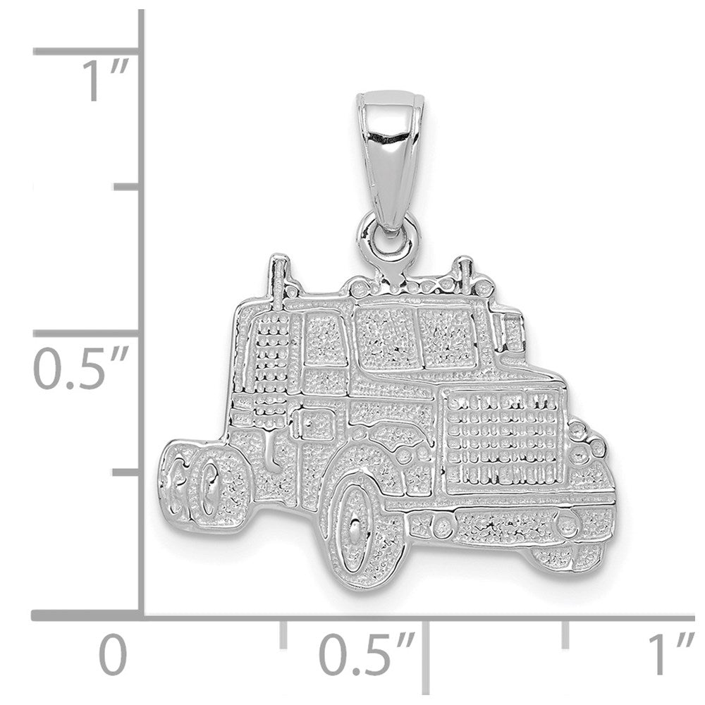 14K White Gold Semi Truck Cab Pendant
