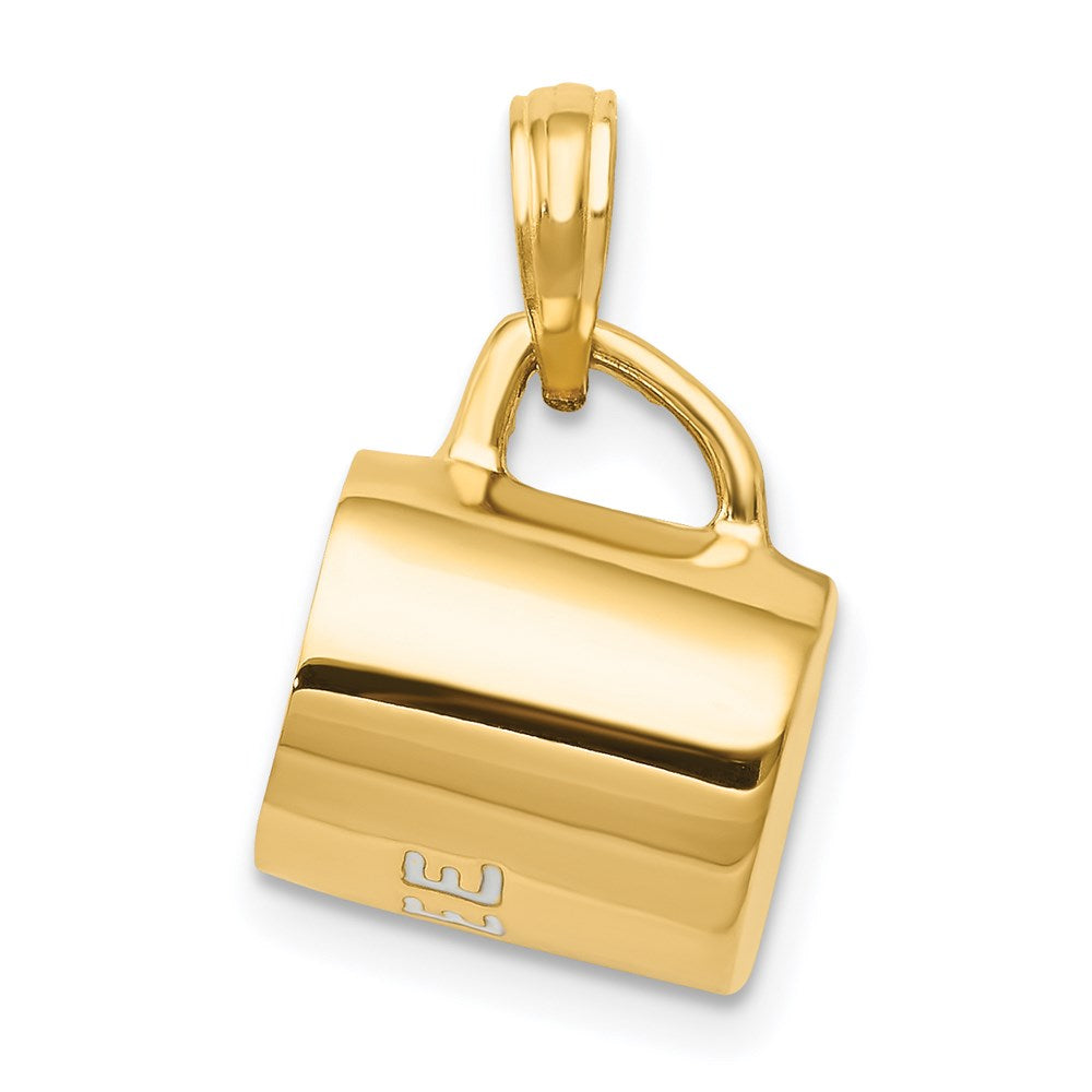 Solid;Polished;3-D;14k Yellow gold;Enamel