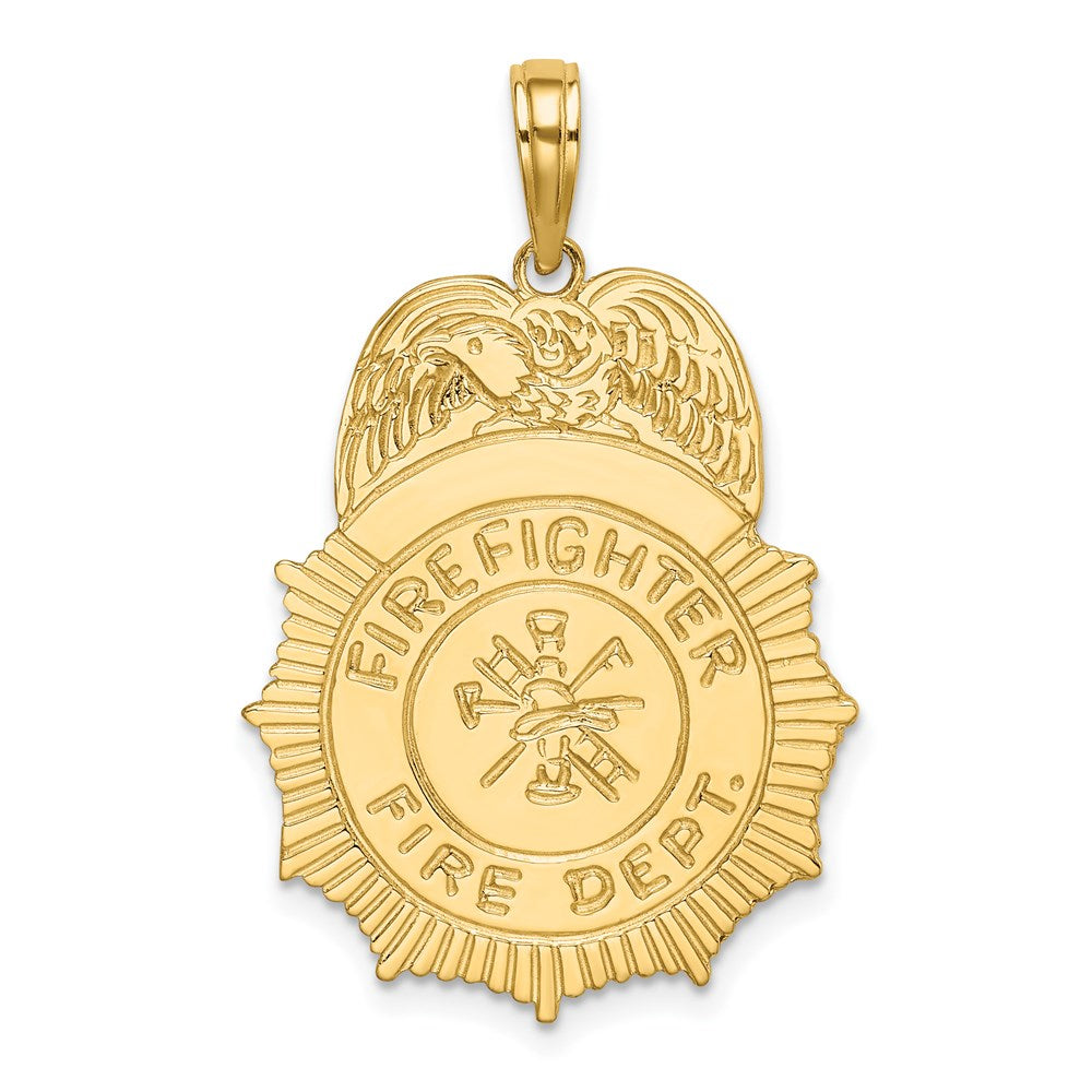 Solid;Casted;Polished;14k Yellow gold;Not engraveable;Textured back