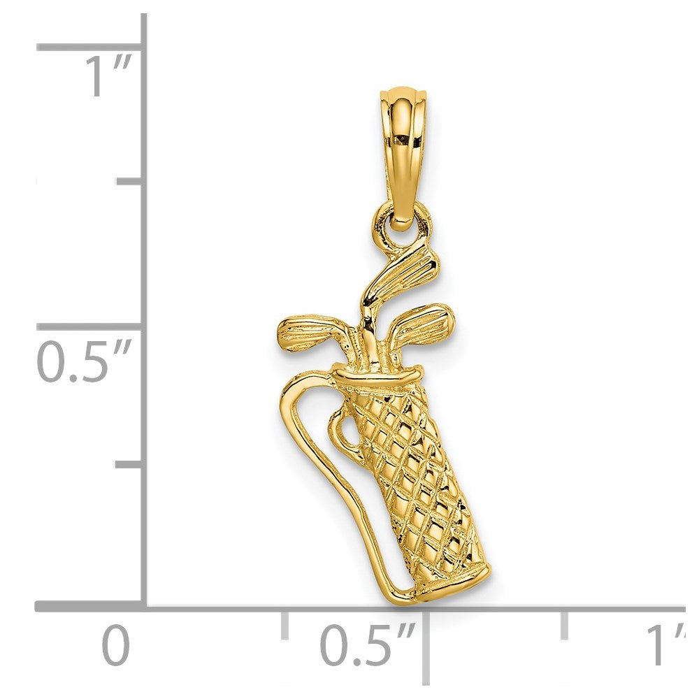 14k Golf Bag with Clubs Charm