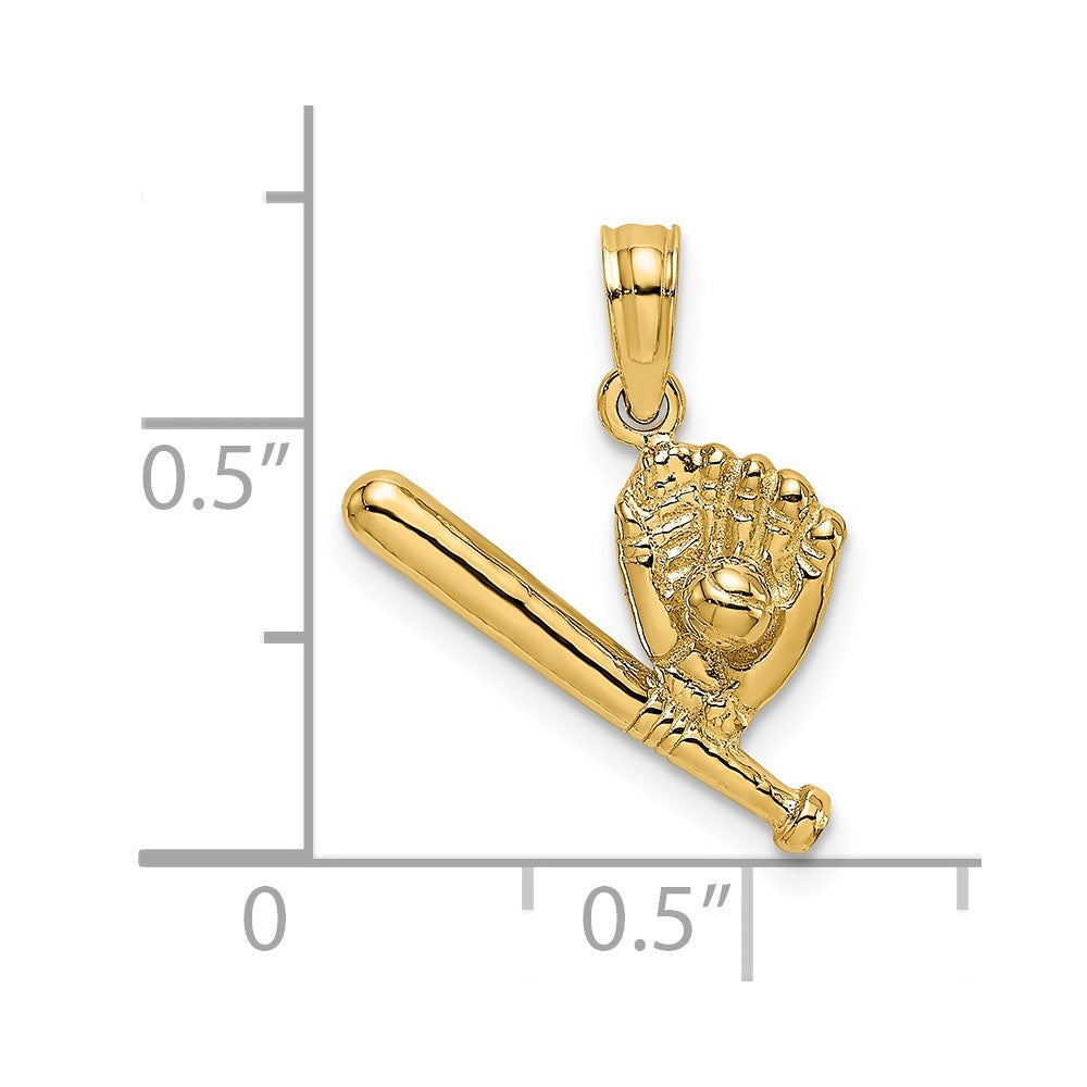 14K Baseball/Bat/Glove Charm