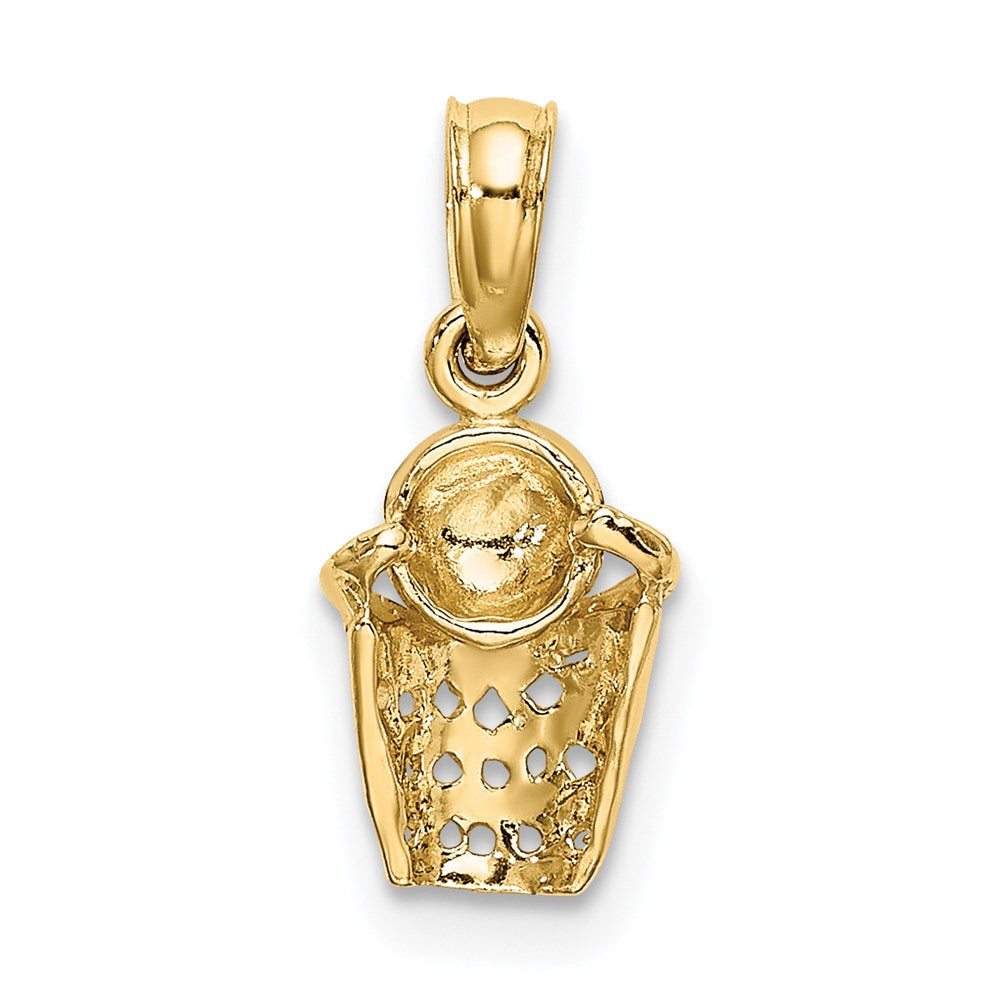 14k Mini Basketball with Net Charm