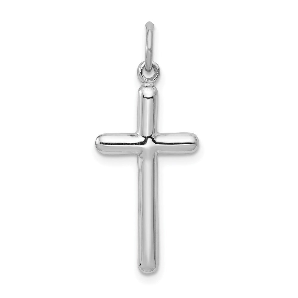 Solid;Casted;Polished;14K White gold;Flat back;Textured back