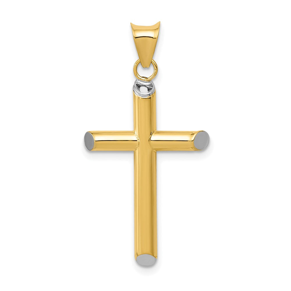 Polished;3-D;Hollow;14K Yellow gold & rhodium