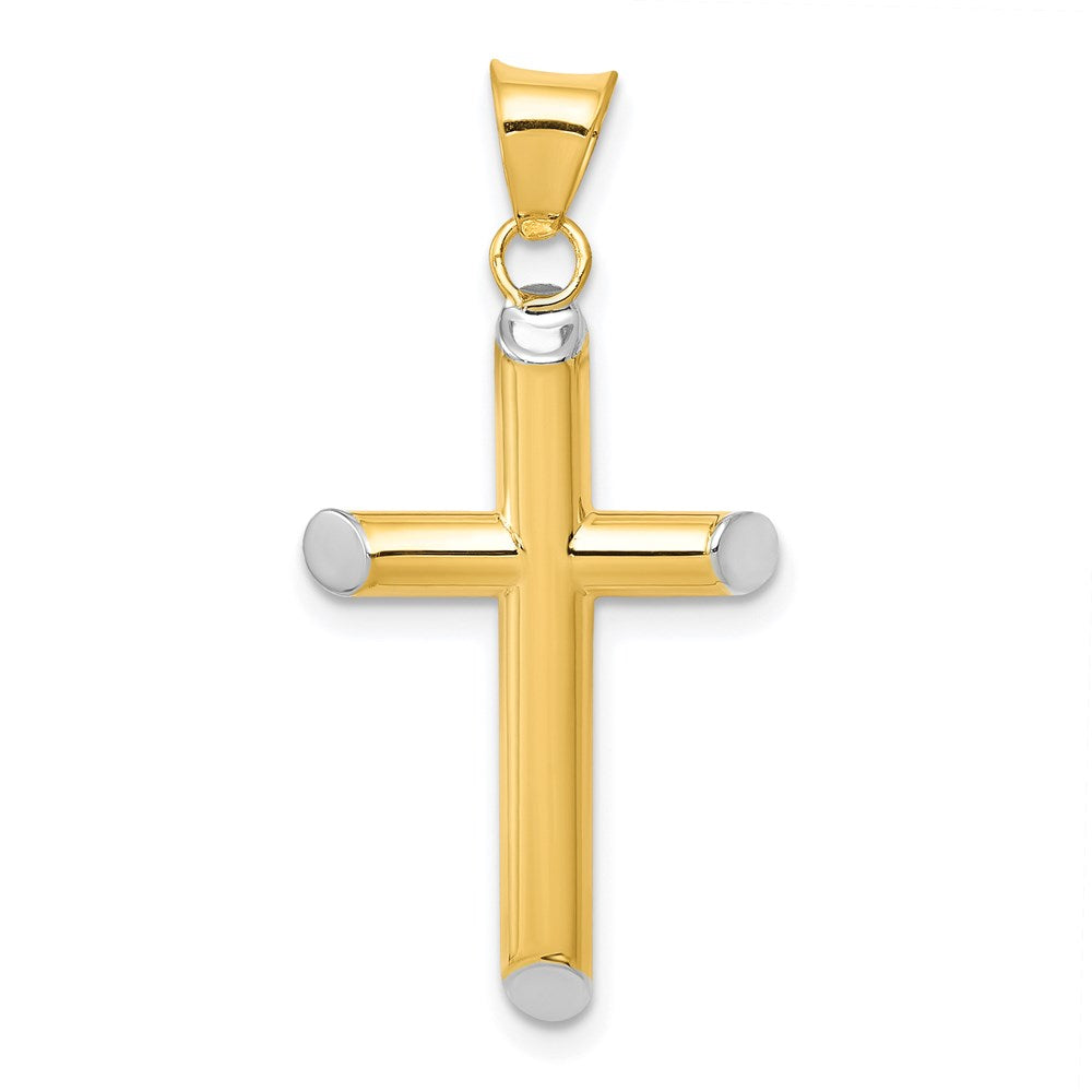 Polished;3-D;Hollow;14K Yellow gold & rhodium