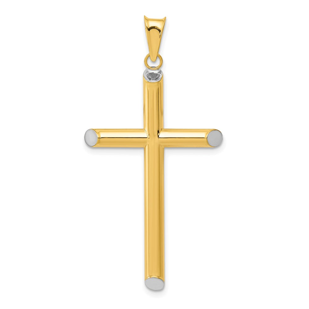 Polished;3-D;Hollow;14K Yellow gold & rhodium
