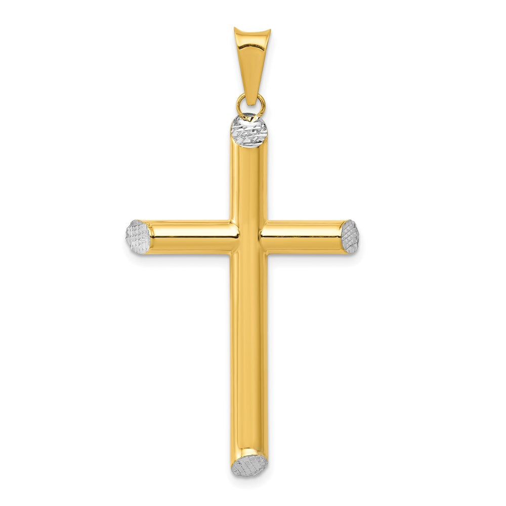 Polished;3-D;Hollow;14K Yellow gold & rhodium
