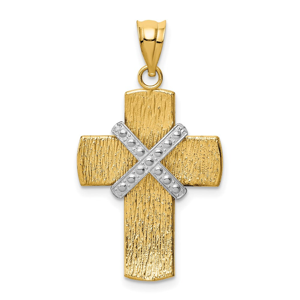 Solid;Diamond-cut;Polished;14K Two-tone;Textured;Textured back