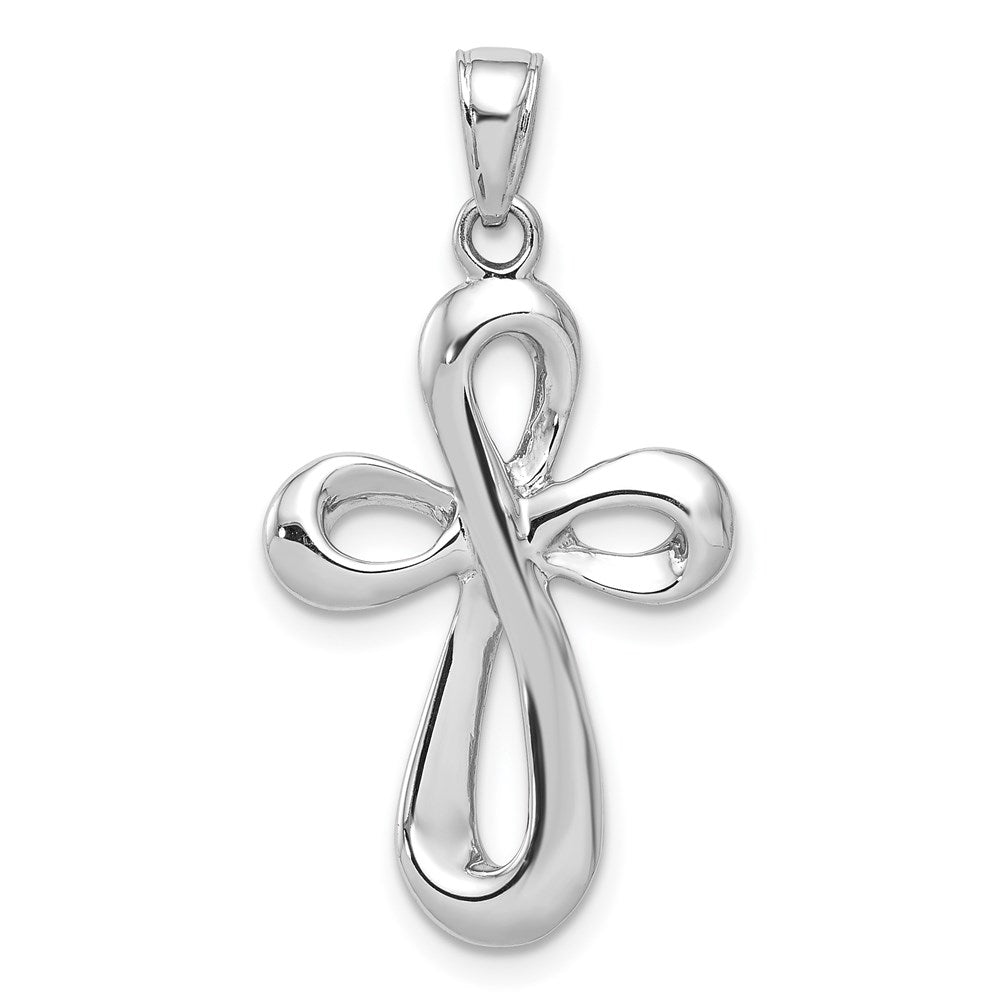 Solid;Casted;14K White gold;Reversible;Polished & satin