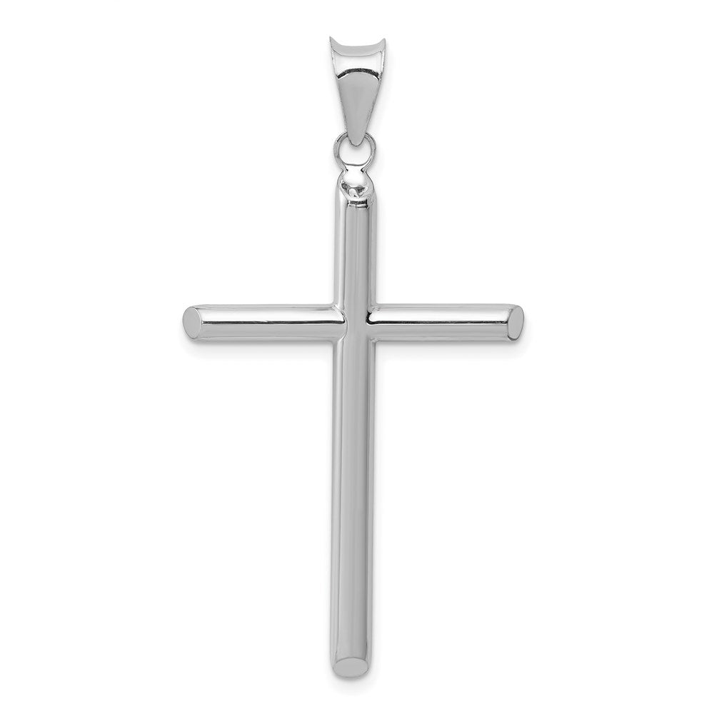 Diamond-cut;Polished;3-D;14K White gold;Hollow