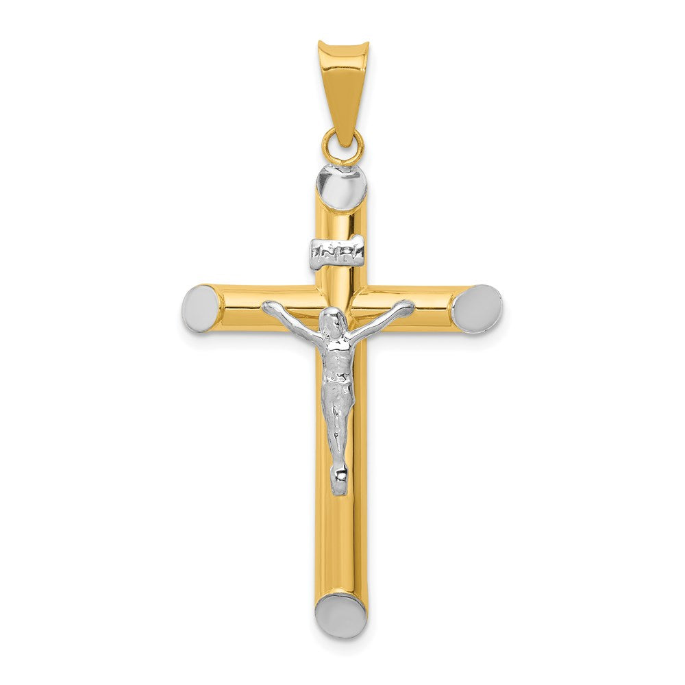 Polished;14K Two-tone;Hollow;Rhodium