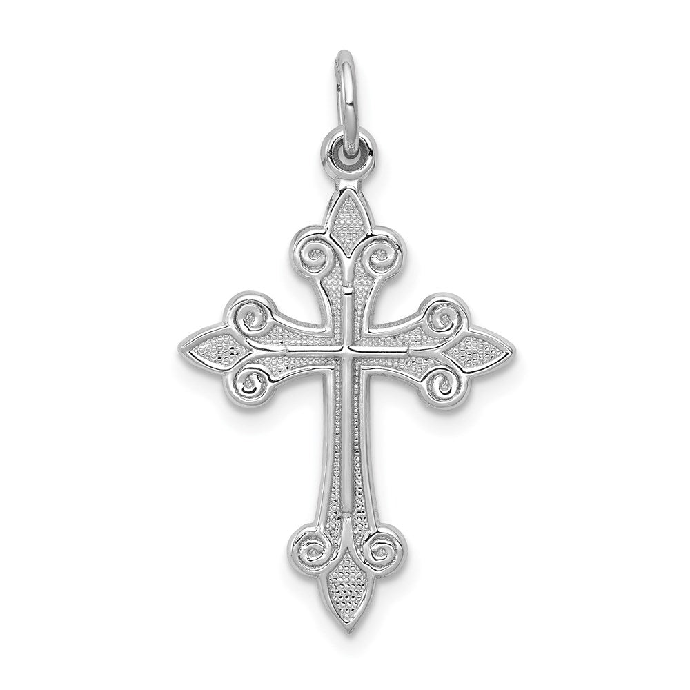 Solid;Casted;Polished;Satin;14K White gold;Not engraveable;Textured;Textured back
