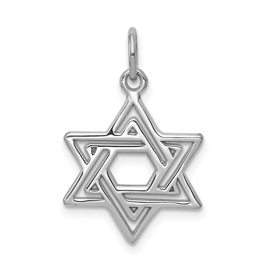 Solid;Casted;Polished;14K White gold;Textured