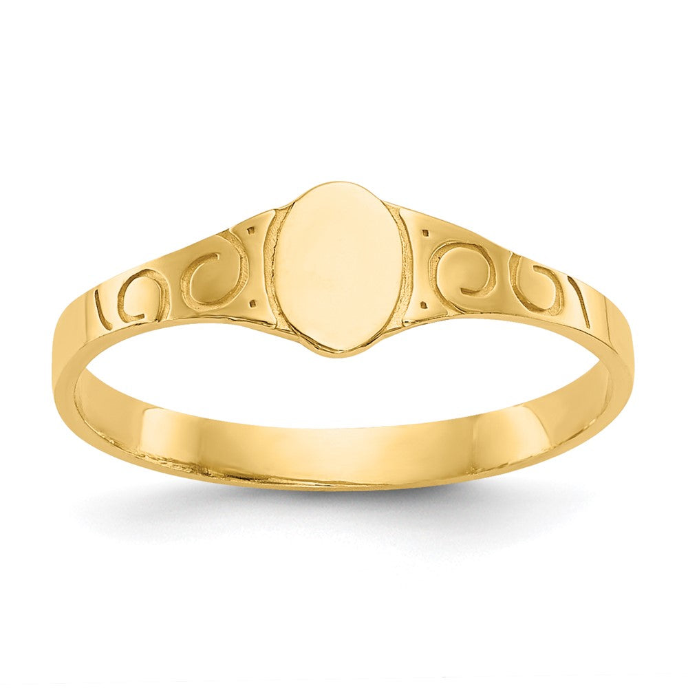 Casted;Polished;14k Yellow gold;Engravable